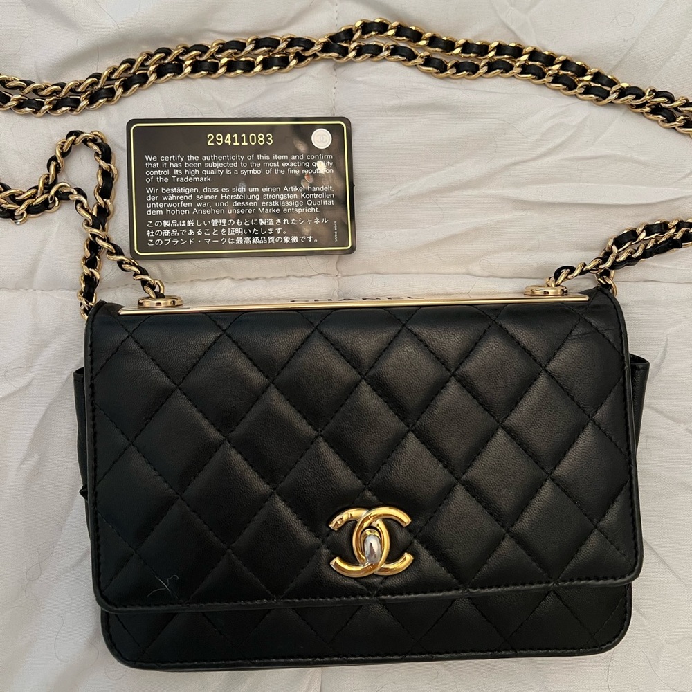 Trendy CC Wallet on Chain leather crossbody bag